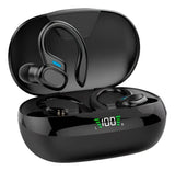 Audífonos Inalámbricos Tws Deportivo C/ Gancho Bluetooth 5.3 Negro